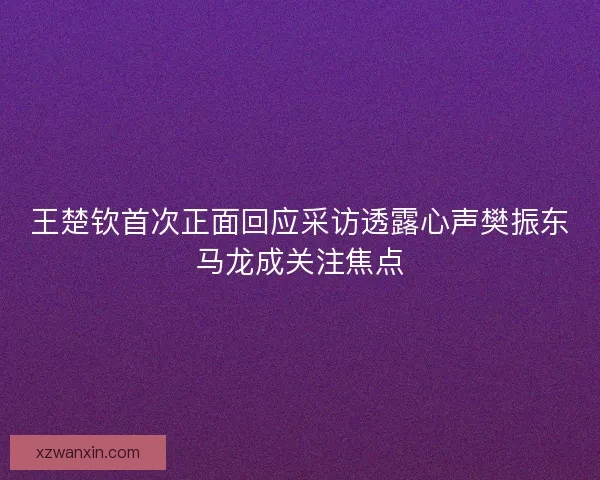 王楚钦首次正面回应采访透露心声樊振东马龙成关注焦点