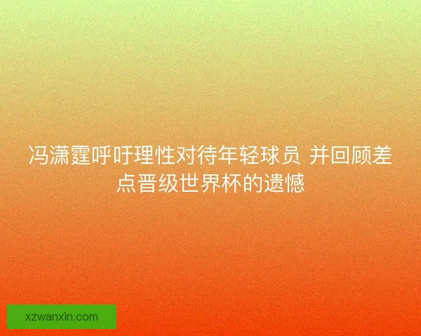 冯潇霆呼吁理性对待年轻球员 并回顾差点晋级世界杯的遗憾